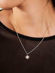 Accessorize 14ct Gold Plated Sparkle Star Pendant Necklace - Image 3 of 3