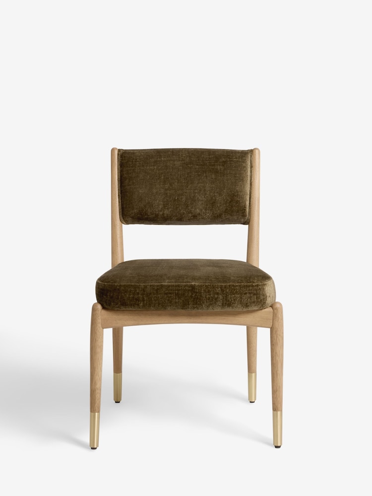 Set of 2 Plush Chenille Moss Flinton Dining Chairs - Image 2 of 8