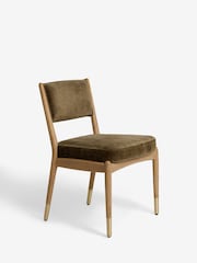Set of 2 Plush Chenille Moss Flinton Dining Chairs - Image 3 of 8