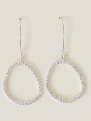 Accessorize Sterling Silver Plated Sparkle Pebble Hoops - Image 1 of 2