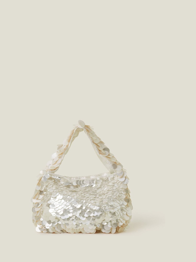 Accessorize Natural Bridal Sequin Bag - Image 2 of 4