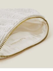 Accessorize Natural Bridal Scallop Beaded Pouch - Image 3 of 4