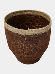 French Connection Brown Oak Seagrass Small Basket - Image 3 of 4