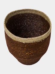 French Connection Brown Oak Seagrass Small Basket - Image 4 of 4