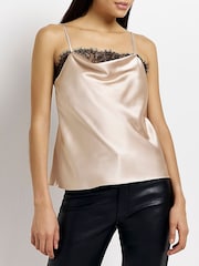 River Island Pink Lace Cami Top - Image 1 of 6