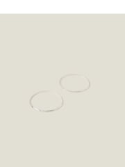 Accessorize Sterling Silver Plated Molten Bangles 2 Pack - Image 1 of 3