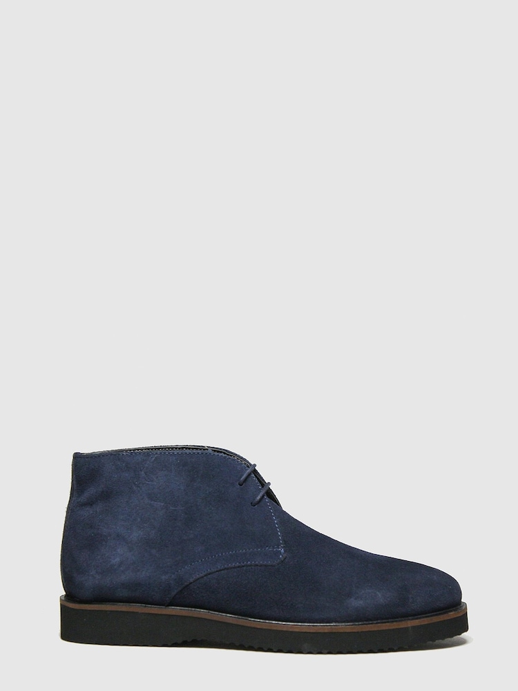 Schuh Griffin Navy Blue Chukka Boots - Image 1 of 4
