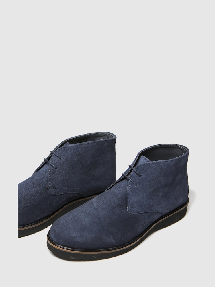 Schuh Griffin Navy Blue Chukka Boots - Image 3 of 4