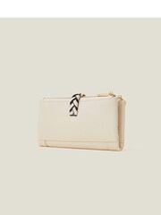 Accessorize Cream Plait Push Lock Purse - Image 2 of 3