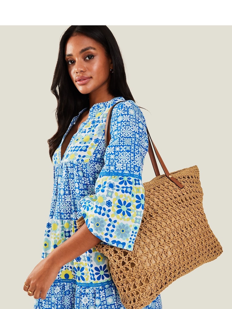 Accessorize Natural Raffia Shoulder Bag - Image 1 of 4