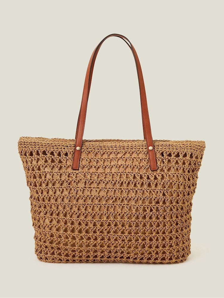 Accessorize Natural Raffia Shoulder Bag - Image 2 of 4 Accessorize Natural Raffia Shoulder Bag - Image 2 of 4