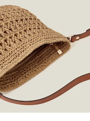 Accessorize Brown Raffia Cross-Body Bag - Image 4 of 4