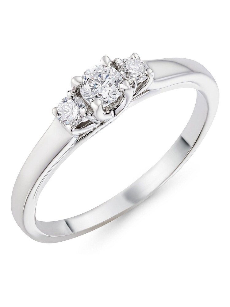 Beaverbrooks 9ct Three Stone Diamond Ring - Image 1 of 5