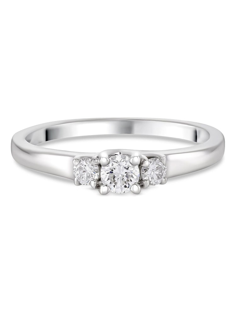 Beaverbrooks 9ct Three Stone Diamond Ring - Image 2 of 5