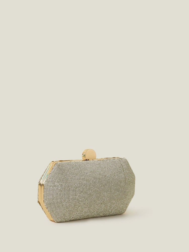 Accessorize Silver Diamanté Hardcase Clutch - Image 2 of 3