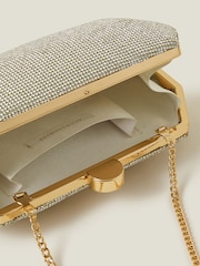 Accessorize Silver Diamanté Hardcase Clutch - Image 3 of 3
