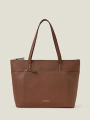 Accessorize Brown Front Pocket Tote Bag - Image 2 of 4