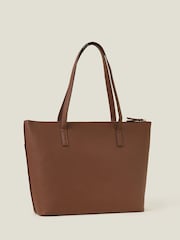Accessorize Brown Front Pocket Tote Bag - Image 3 of 4