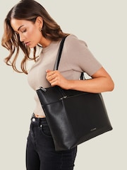 Accessorize Black Front Pocket Tote Bag - Image 3 of 6