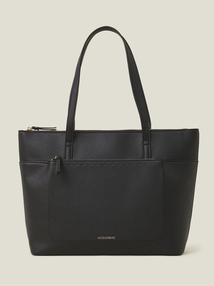 Accessorize Black Front Pocket Tote Bag - Image 6 of 6