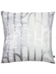 Ashley Wilde Platinum/Silver Meyer Geometric Feather Filled Cushion - Image 1 of 4