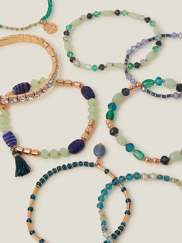 Accessorize Blue Stretch Bracelet - Image 2 of 3 Accessorize Blue Stretch Bracelet - Image 2 of 3