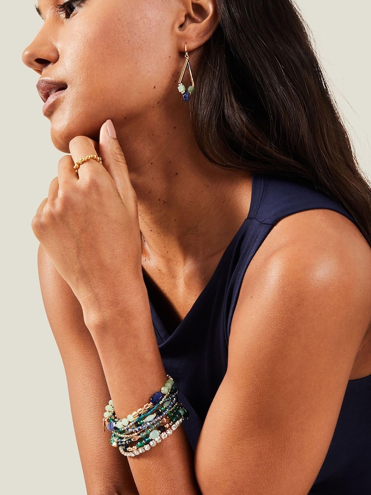 Accessorize Blue Stretch Bracelet - Image 3 of 3 Accessorize Blue Stretch Bracelet - Image 3 of 3
