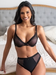 Pour Moi Black Luxe Linear Contour Lightly Padded Bra - Image 2 of 5
