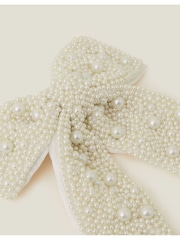 Accessorize Cream Statement Pearl Hair Bow - Image 3 of 4