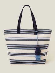 Accessorize Blue Stripe Beach Tote Bag - Image 2 of 5