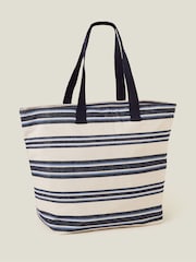 Accessorize Blue Stripe Beach Tote Bag - Image 3 of 5