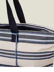 Accessorize Blue Stripe Beach Tote Bag - Image 4 of 5