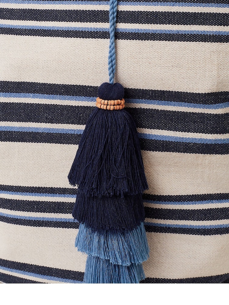 Accessorize Blue Stripe Beach Tote Bag - Image 5 of 5