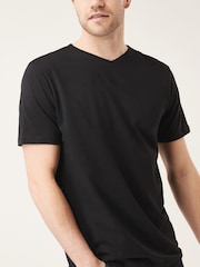 Black Regular Fit Essential V-Neck T-Shirt - Image 1 of 3