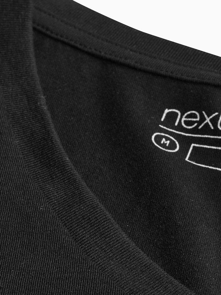 Black Regular Fit Essential V-Neck T-Shirt - Image 3 of 3