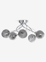 Smoke Grey Drizzle 5 Light Flush Ceiling Light - Image 3 of 6