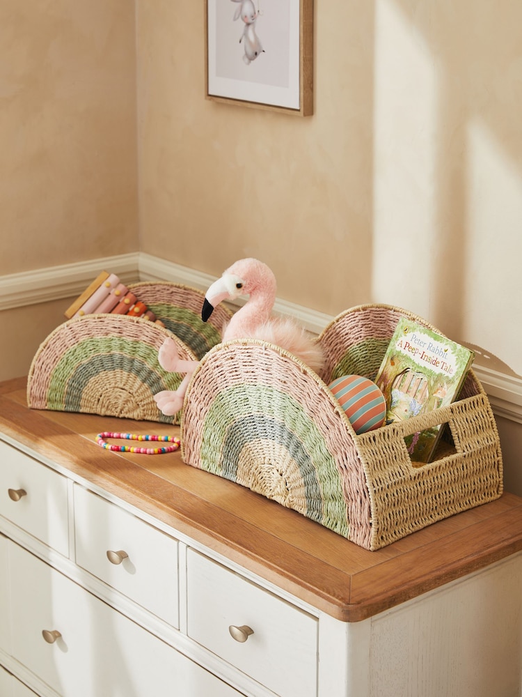Set of 2 Multi Colour Rainbow Storage Baskets - Image 1 of 4