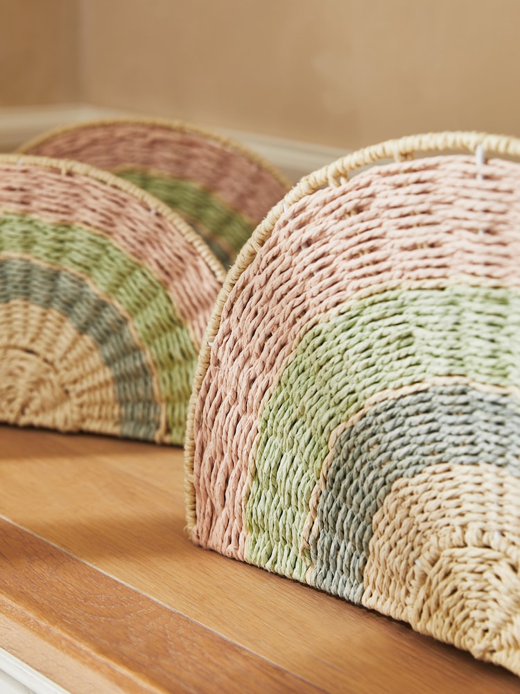 Set of 2 Multi Colour Rainbow Storage Baskets - Image 2 of 4