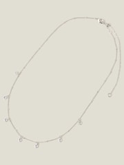 Accessorize Sterling Silver Crystal Station Necklace - Image 1 of 3