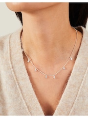 Accessorize Sterling Silver Crystal Station Necklace - Image 3 of 3