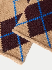 Jigsaw Wool Cashmere Argyle Mitten Gloves - Bilde 3 av 3