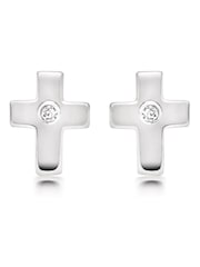 Beaverbrooks Childrens Diamond Cross Stud Earrings - Image 2 of 5