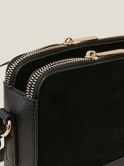 Accessorize Black Suedette Classic Cross-Body Bag - Image 4 of 4