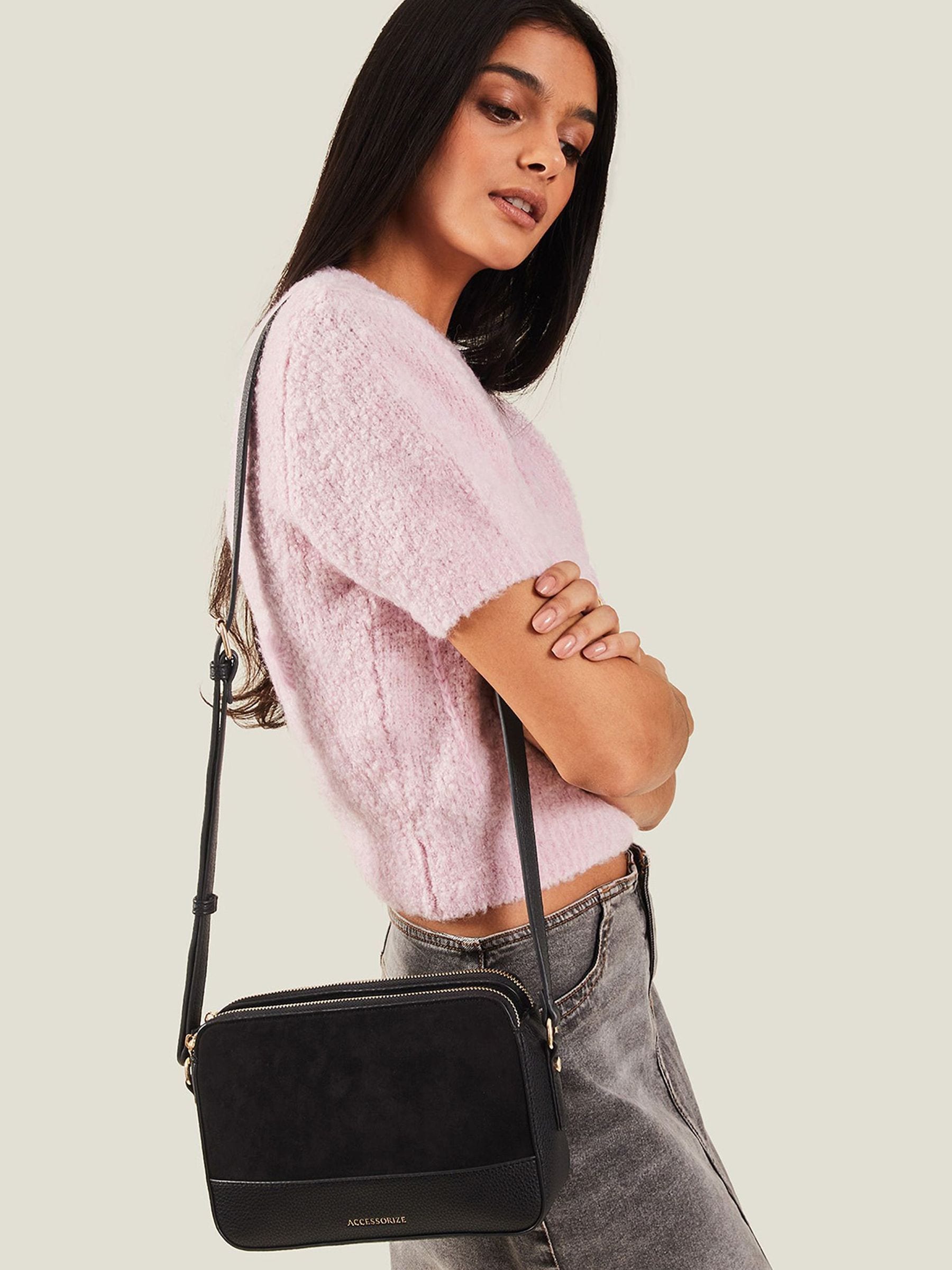 Buy Accessorize Black Suedette Classic Cross-Body Bag from Next Canada