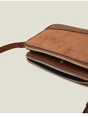 Accessorize Brown Suedette Classic Cross-Body Bag - Image 4 of 4