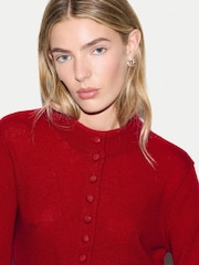 Jigsaw Red Merino Cashmere Cardigan - Image 2 of 5