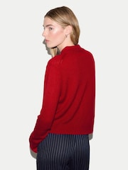 Jigsaw Red Merino Cashmere Cardigan - Image 4 of 5