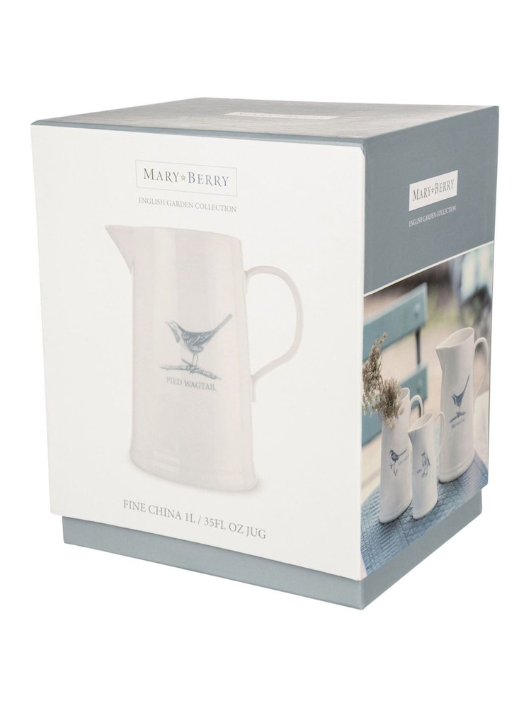 Mary Berry White Garden Pied Wagtail Large Jug - Image 4 of 4