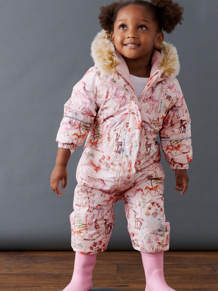 Pink Unicorn Waterproof Printed Snowsuit (3mths-7yrs) - Image 1 of 9