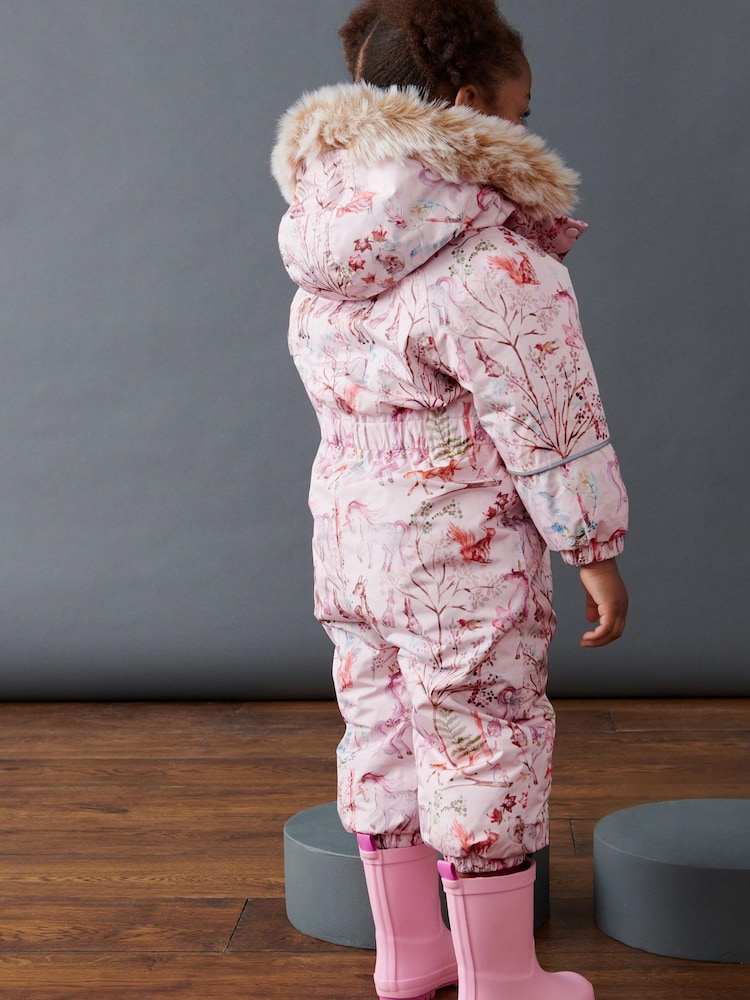 Pink Unicorn Waterproof Printed Snowsuit (3mths-7yrs) - Image 2 of 9